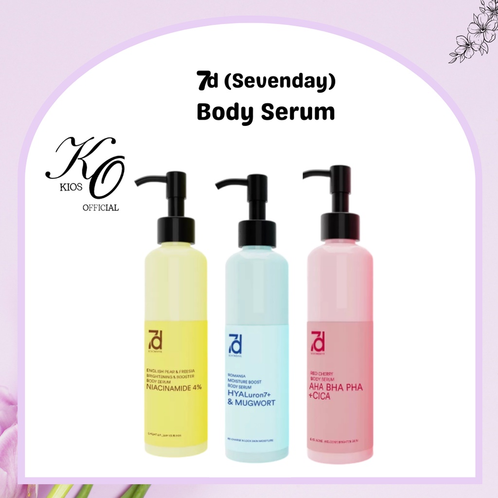 Seven Days Body Serum | Pear &amp; Feersia Brightening Booster | Romansa Moisture Boost | Red Cherry 250ml