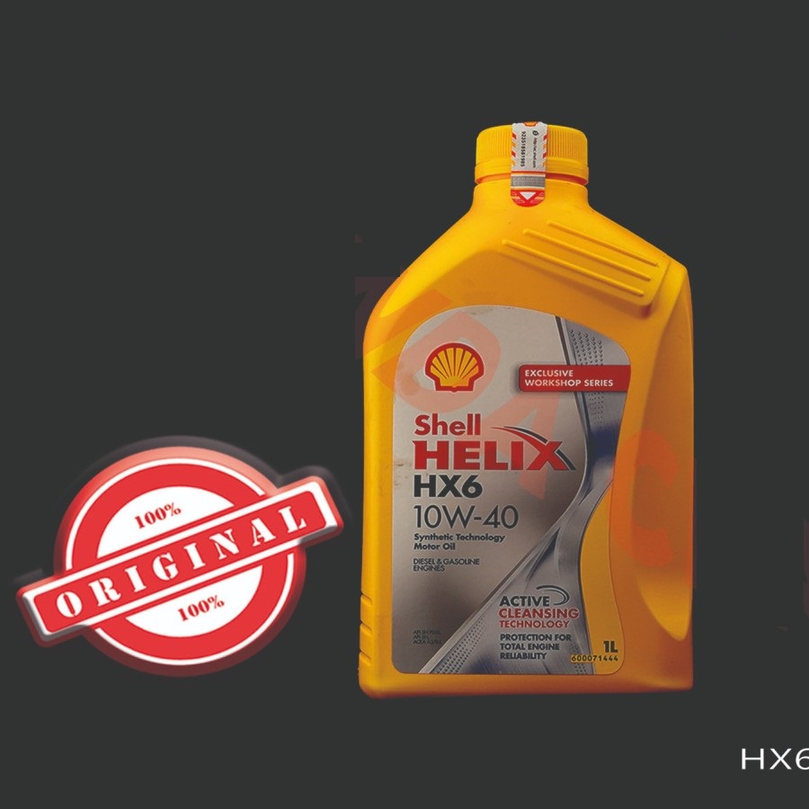 Oli shell helix hx6 102-40 1liter 100% original oli mobil shell helix hx6 10w-40 1 liter asli origin