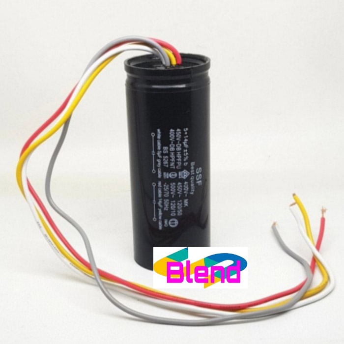 Kapasitor Mesin Cuci 5+14 uf/Capasitor/Capacitor Double 5+14 Mikro