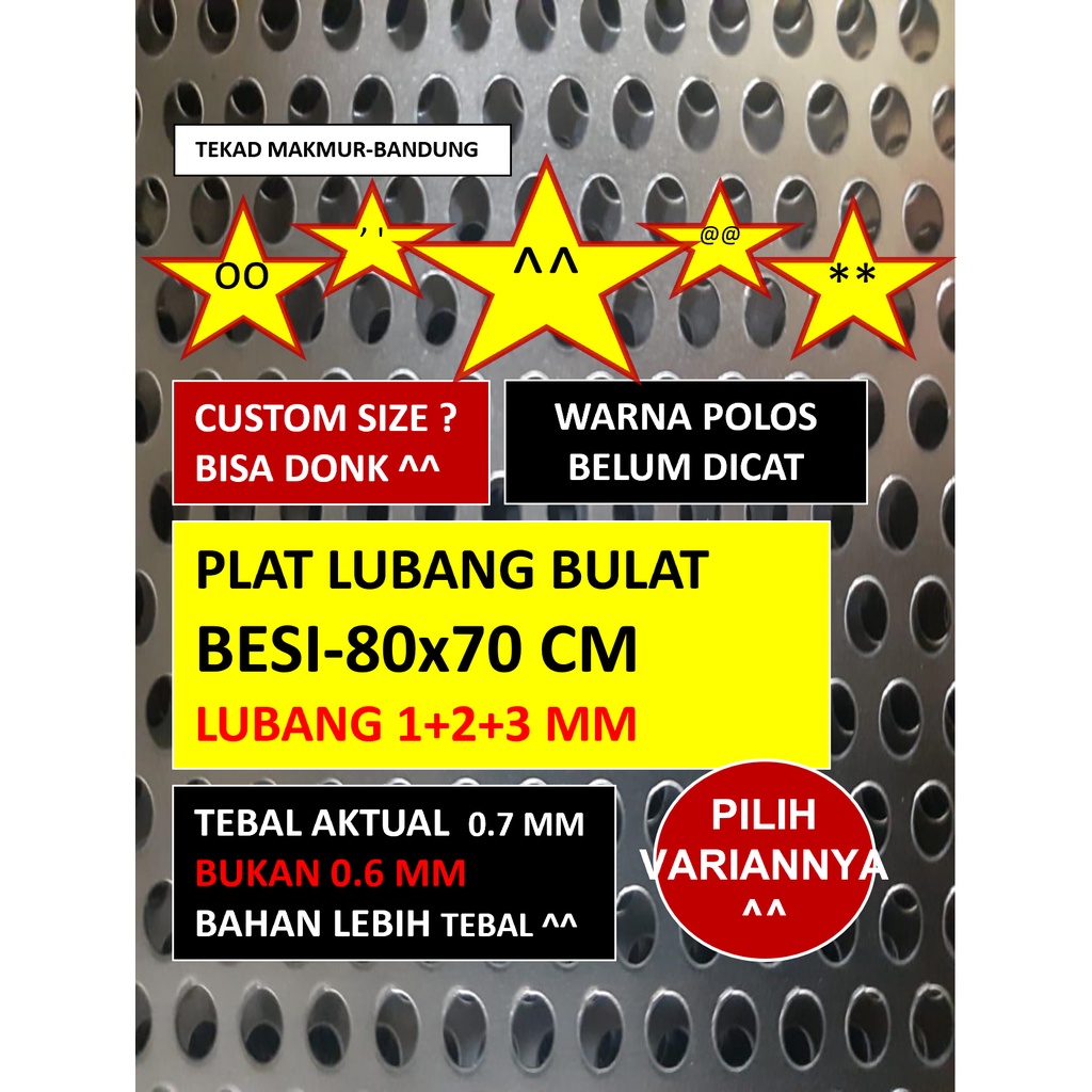 Plat 80x70 - Lubang Kecil - Plat Besi Ram Speaker  - Ram Grill Plat Lubang Ayakan Kopi