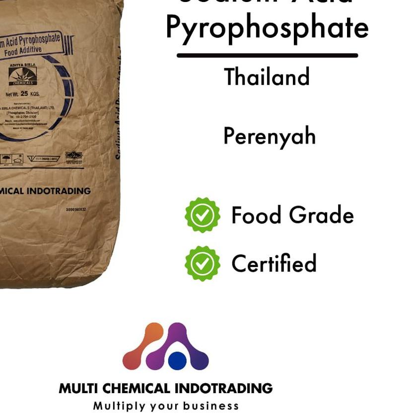 

➺ SODIUM ACID PYROPHOSPHATE / SAPP ex. THAILAND. PERENYAH FOOD GRADE. 1 kg ☛