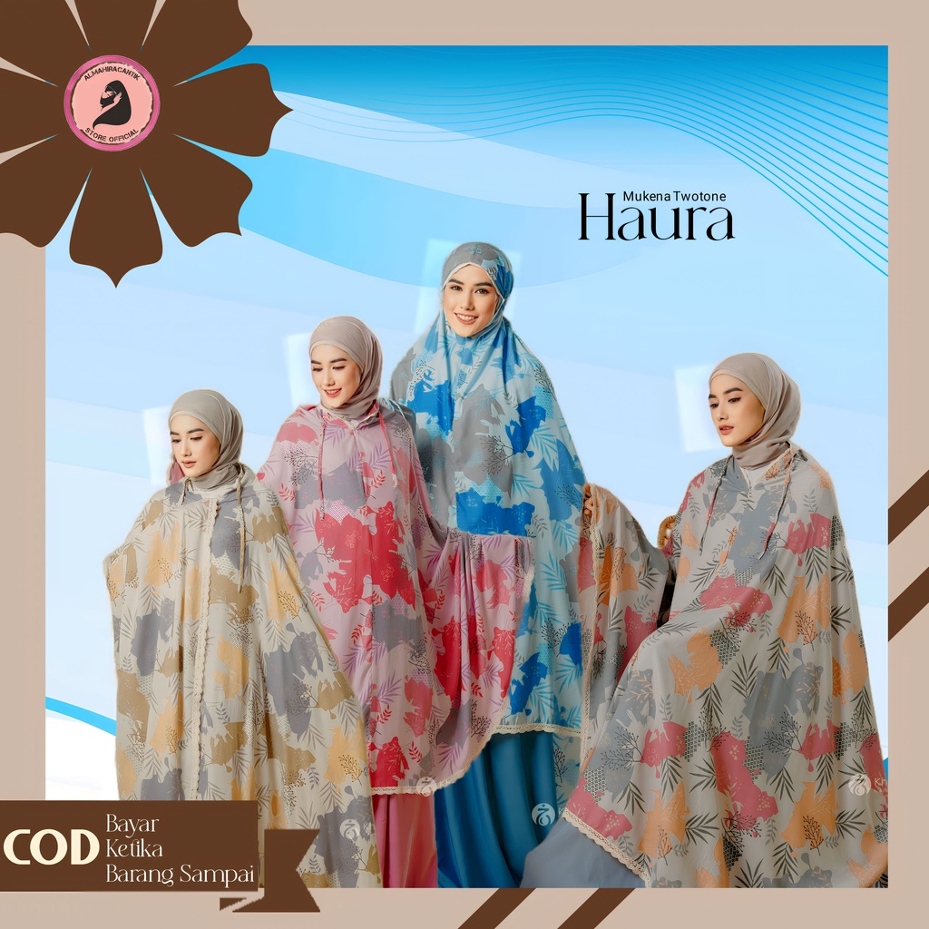 Mukena Resleting Dewasa Jumbo Motif Travel Haura