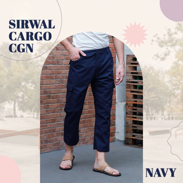 Dijual Baju Berkah - Sirwal Cargo / Celana pria / Cargo - navy L Murah