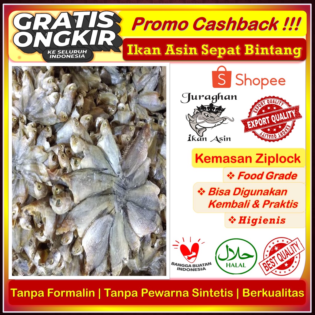

Ikan Asin Sepat Rawa Bintang TerEnak Higienis Kualitas Super 500 Gr