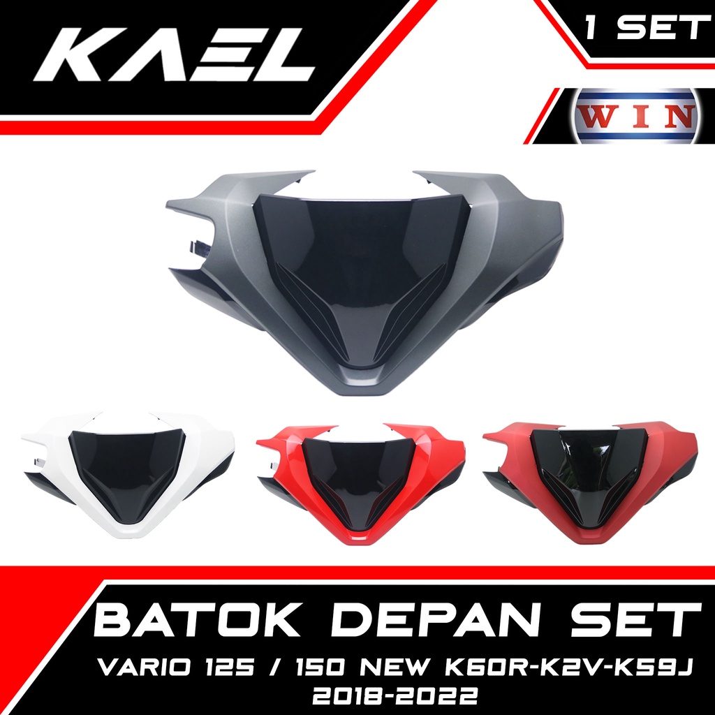 WIN Batok Depan Set Honda Vario 125 150 New eSP LED 2018 2019 2020 2021 2022  Hitam Doff Putih Merah Merah Doff Cover Penutup Tutup Body Bodi Atas Handle Dengan Aksesoris