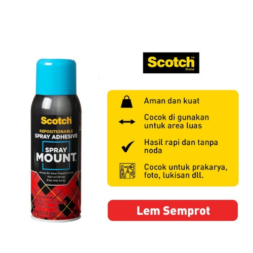 

Myhomey Scotch 3M Lem Semprot Daya Rekat Kuat Spray Mount 10.25 Oz 6065