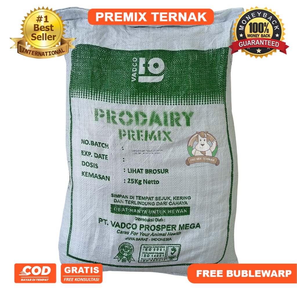 PRODAIRY PREMIX 1 KG - Premix Mineral dan multivitamin untuk sapi perah - Like Lagantor Milku