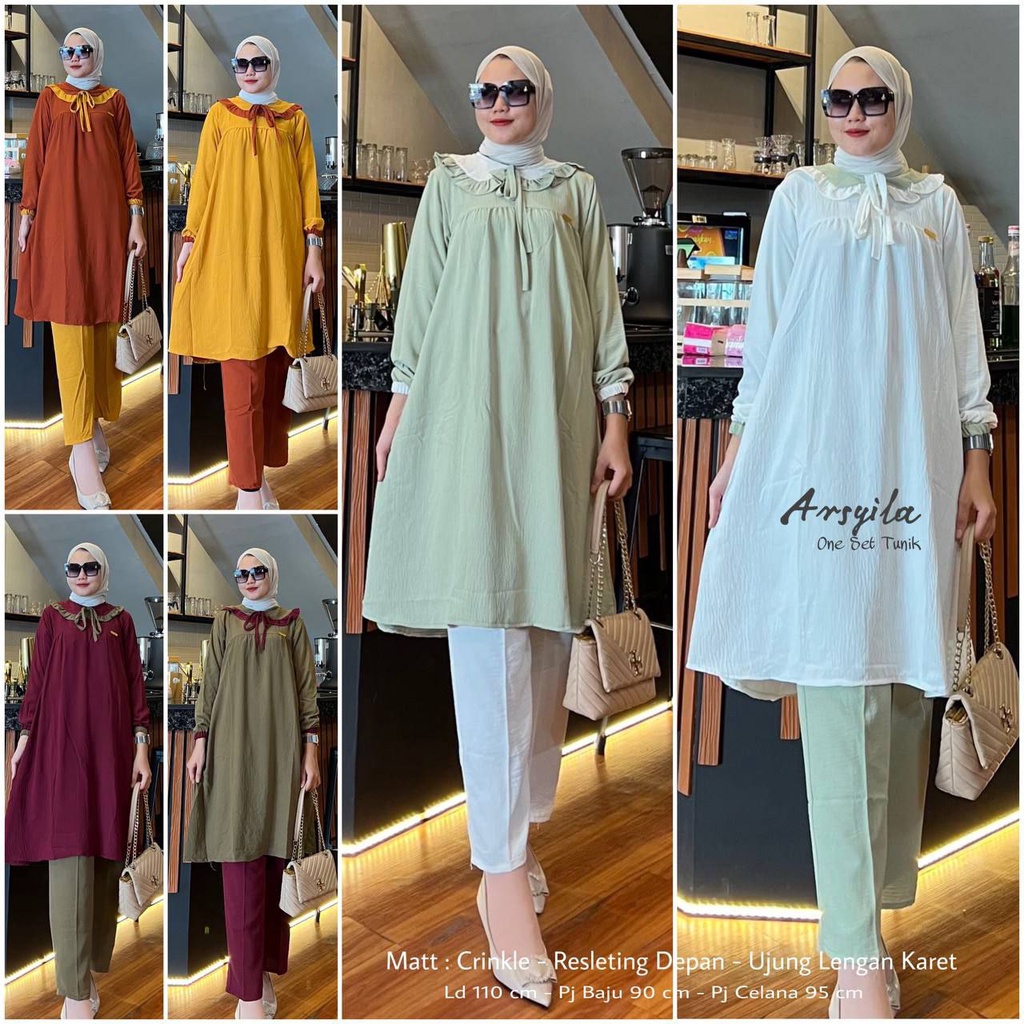 Setelan Wanita Kekinian Arsyila || One Set Crinkle Airflow || Setelan Wanita Kekinian || Setelan Cri