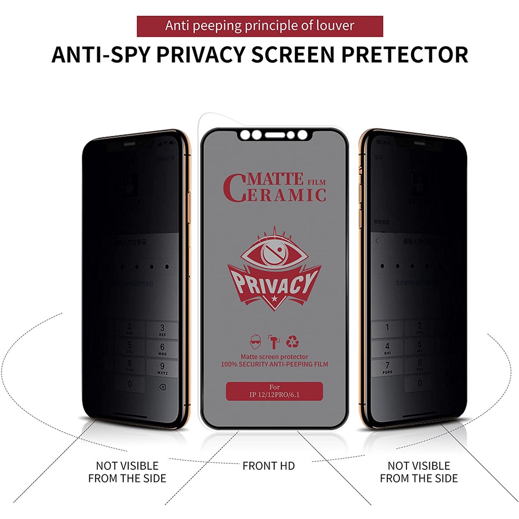 CERAMICS MATTE ANTI SPY - SCREEN PROTECTOR SPY ASUS ZENFONE MAX PRO M1 / MAX PRO M2