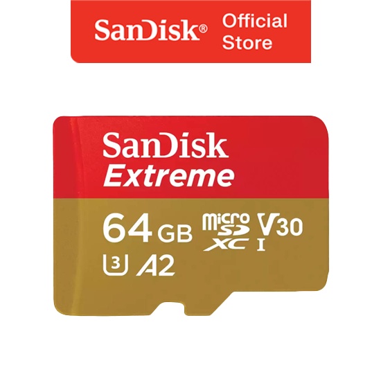 Sandisk Micro SDXC Extreme A2 U3 170Mbps Class 10 (64GB) 4K UHD Drone