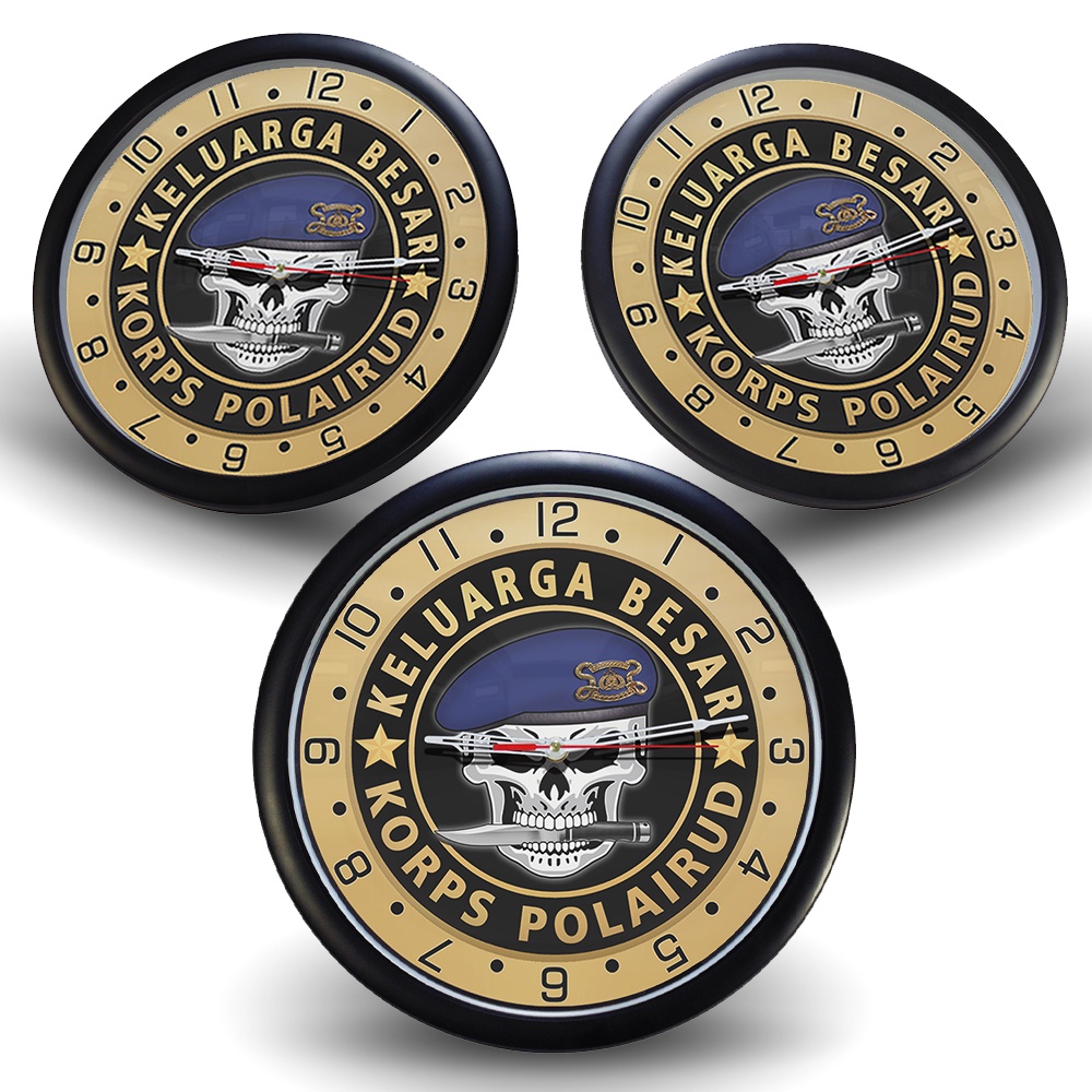 (Masuk) Jam Dinding KELUARGA BESAR KORPS POLAIRUD {Istimewa} Light Gold