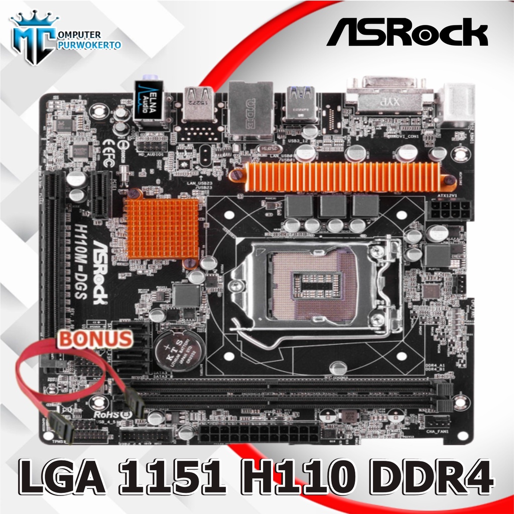 Mainboard Mobo H110 DDR4 Soket 1151 Asrock