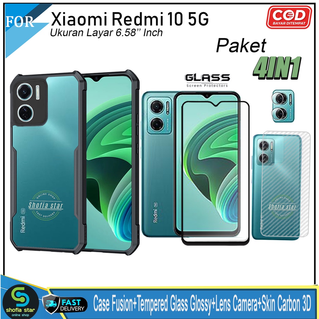 Promo 4in1 Case Xiaomi Redmi 10 5G Redmi 10 2022 Note 10 Note 10s Note 10 Pro Note 11 Note 11s Softcase Fusion Shockproof Transparan Protect Casing