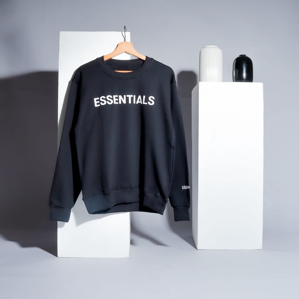 Sweater Crewneck ESSENTIALS Basic Moca Premium Unisx