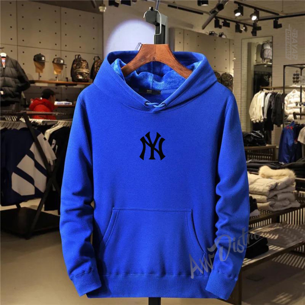 COD Hoodie Distro NY Text Hitam Premium Quality Sweater Tulisan Jaket Cewek/ Cowok Kata-Kata Hoodie Sablon