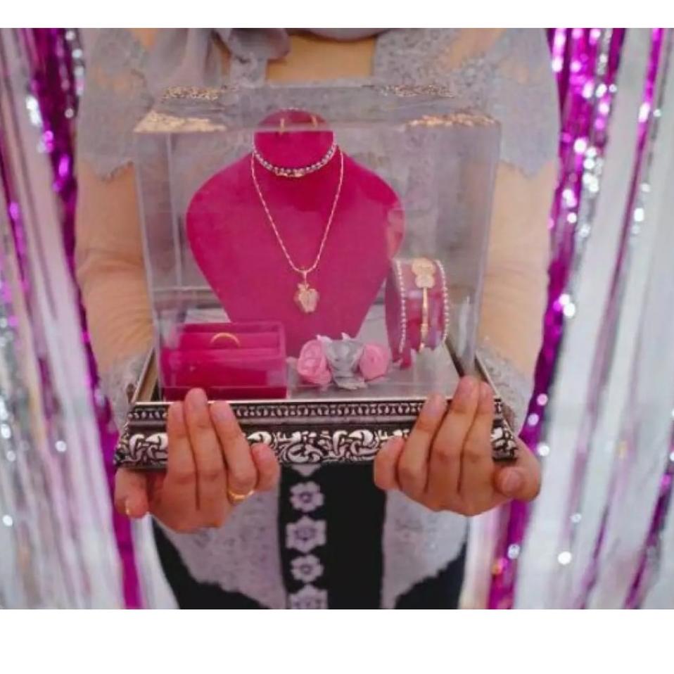 ✾ KOTAK PERHIASAN SATU SET/KOTAK MAHAR/BOX PERHIASAN (KALUNG ,CINCIN,GELANG) ۞