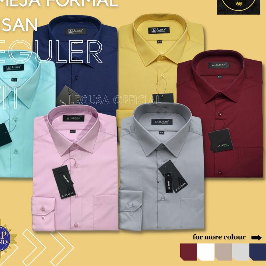 ✰ Kemeja Alisan Lengan Panjang Kemeja  Pria Alisan REGULER Polos ℮