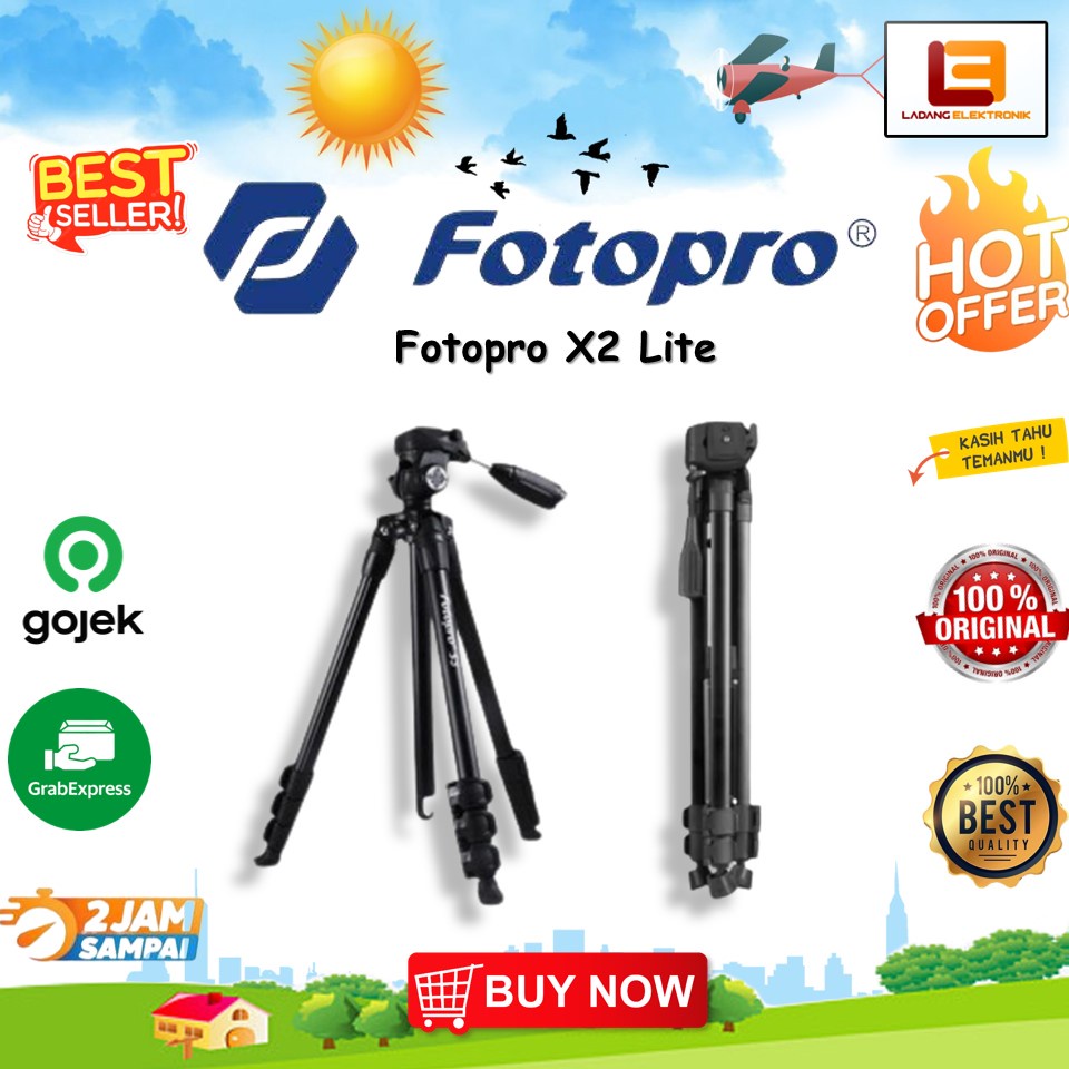 Fotopro X2 Lite Aluminium Tripod Kamera Smartphone Action Cam Tripod HP