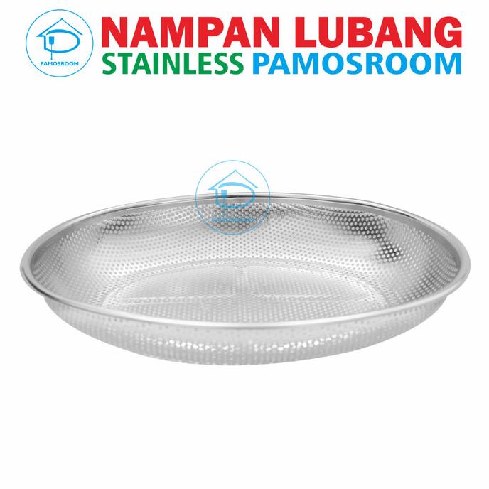 Nampan Stainless Oval Wadah Prasmanan Wadah Peniris 31cm