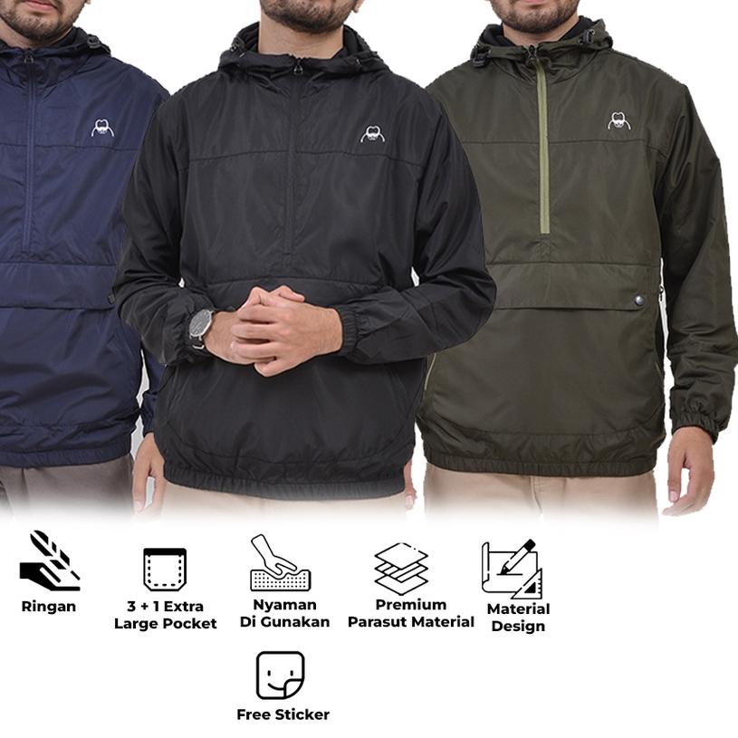 ♣ BREY Jaket Pria Cagoule Parasut Maze Jacket ➼