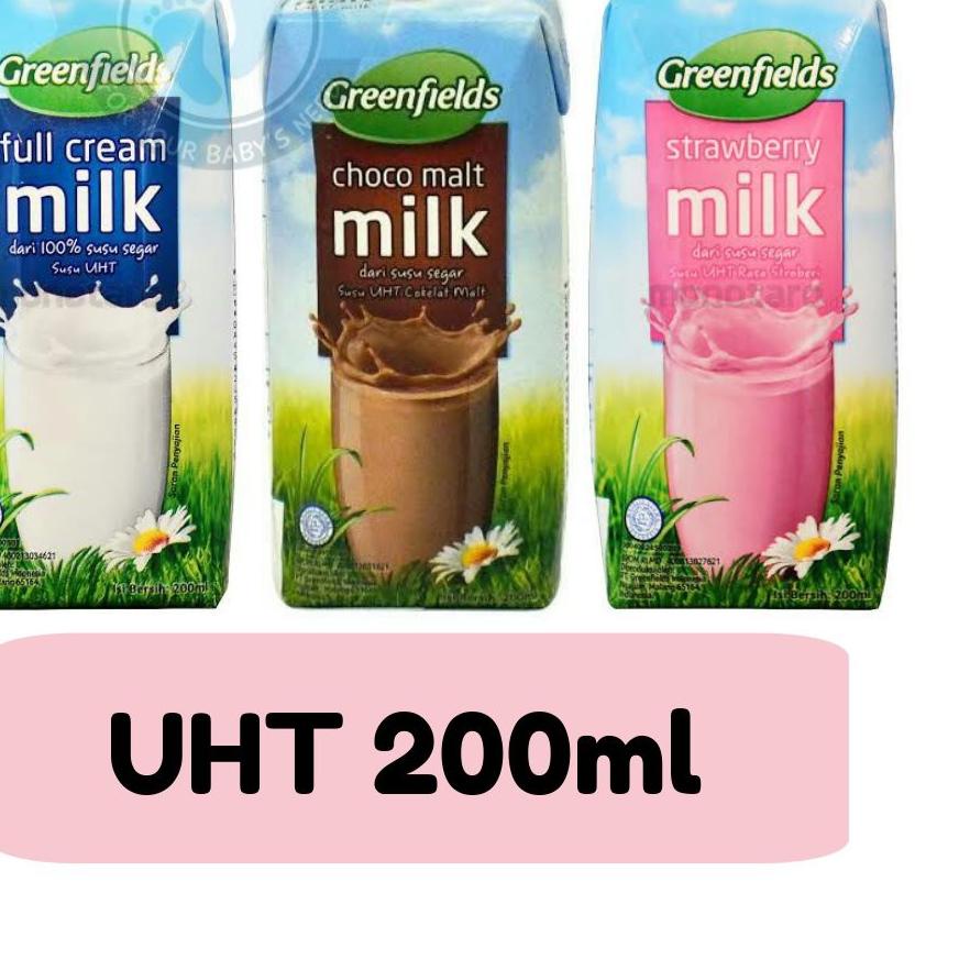

☊ UHT Greenfields 200ml Perkarton isi 24 Greenfield ✥