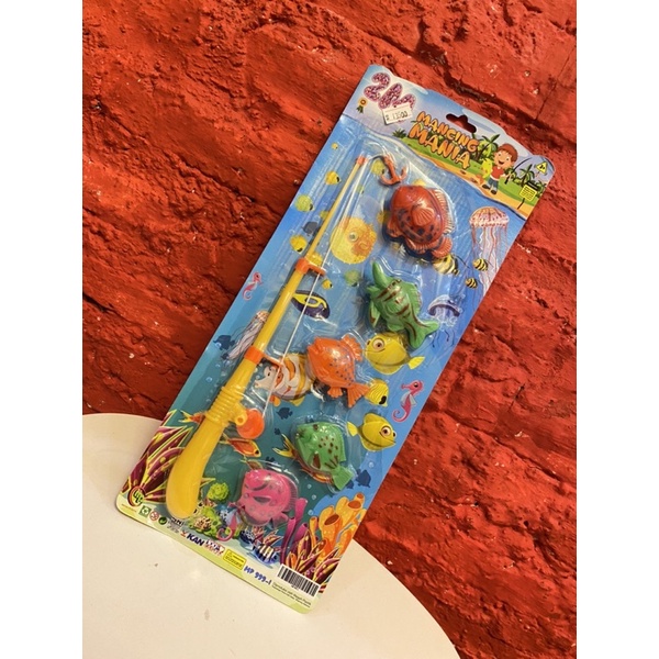 Mainan anak pancingan, Pancingan plastik , Joran anak, Alat pancing dan ikan mainan