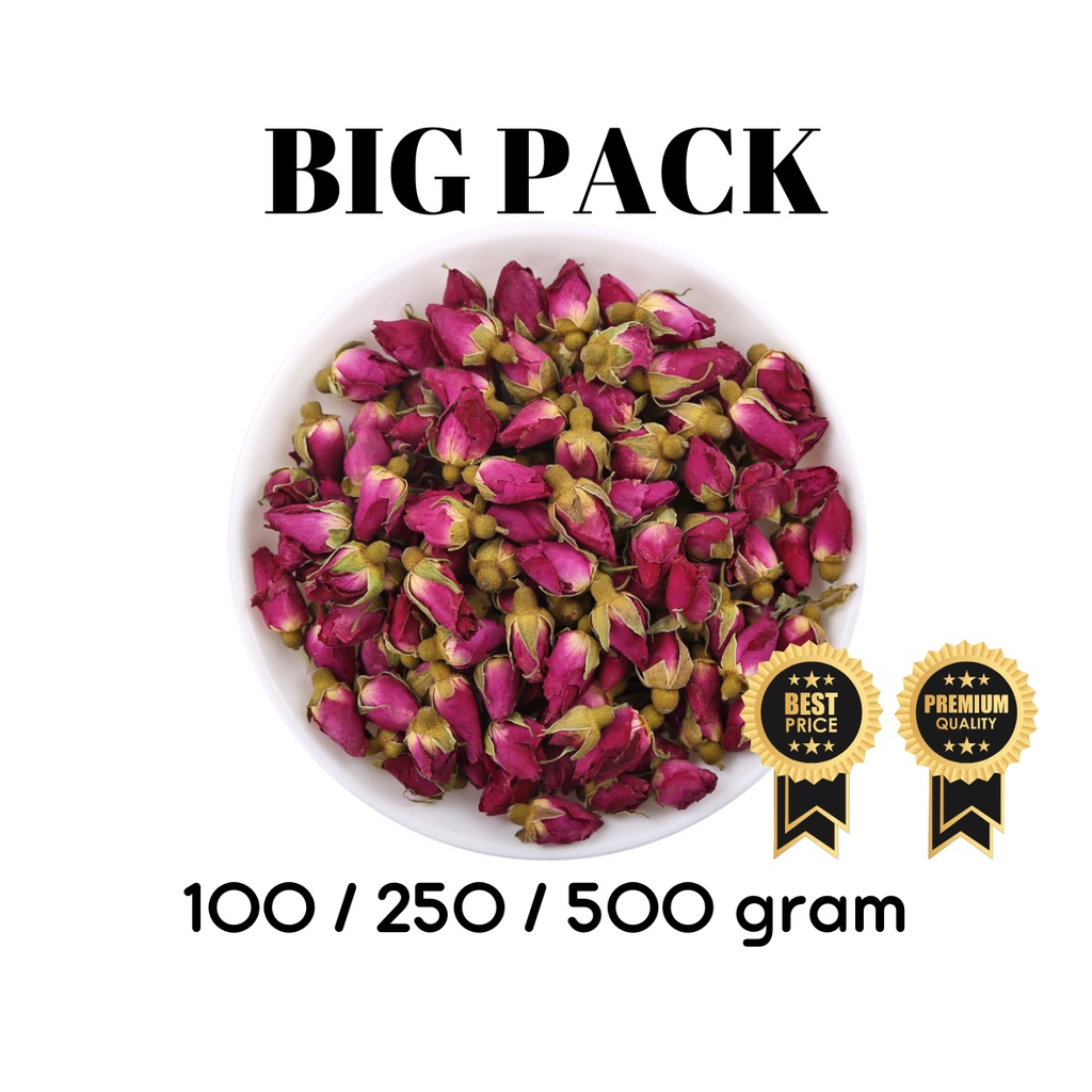 Seduh Pertama Grosir - Mawar Kering / Dried Rose Buds / Kuncup Bunga Mawar/ Teh Bunga Mawar Kering