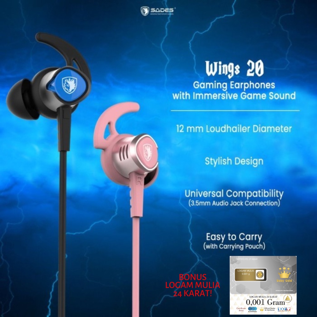 SADES  EARPHONE SADES WINGS20 WINGS 20 GAMING