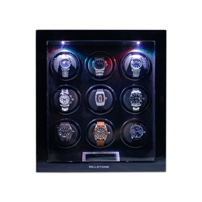 Terlaris Billstone Paragon - 9 Watch Winder - Macassar Wood