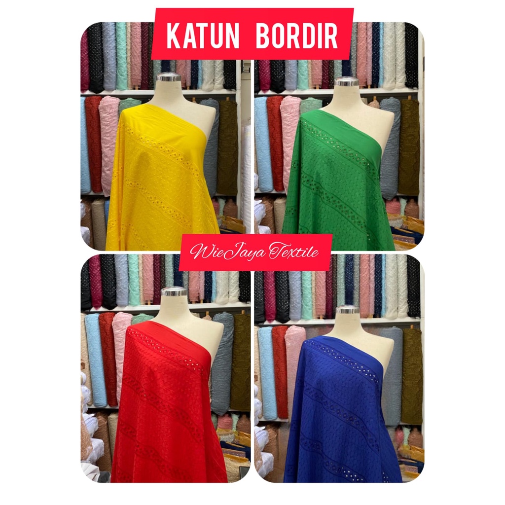 Kain Katun Bordir Murah Garis Bolong  cocok utk dress, mukena, atasan, outher, Gamis, bahan sangat adem, nyaman dipakai cocok pula utk anak anak