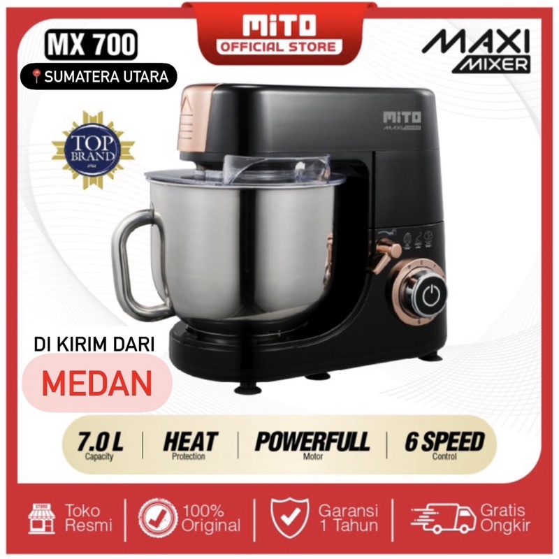MITO MEDAN - MITO Stand Mixer MX700 Pengaduk Adonan Kue 7L Maxi Mixer