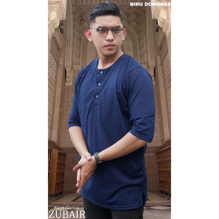 Kaos Gamis Zubair - Biru Dongker