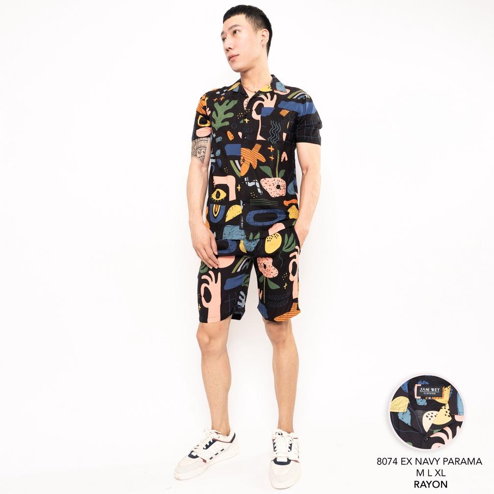 COD Jane Frey Clothing Setelan Piyama Pria | Freypv 8074 Reguler Fit Short Set M-XL Kemeja Set A PRO