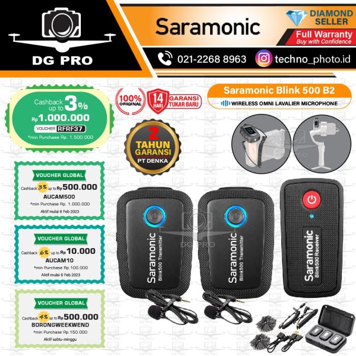 Terlaris Saramonic Blink 500 B2 - Tx+Tx+Rx Wireless Omni Lavalier Microphone