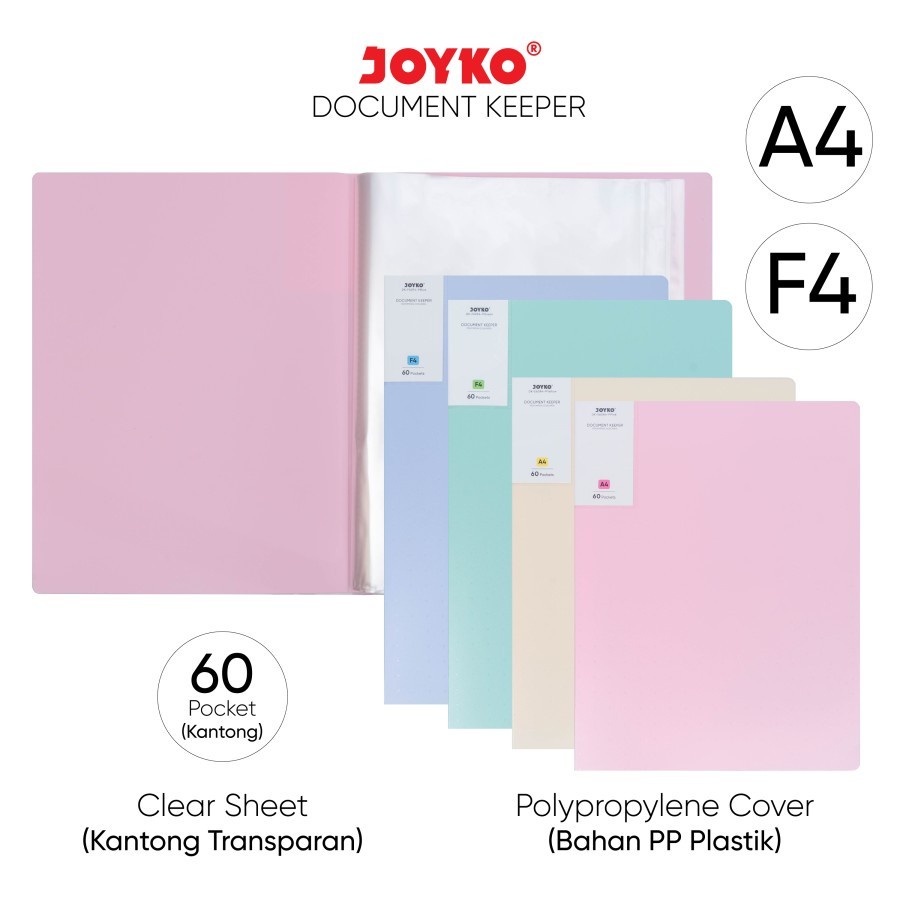 

Document Keeper Joyko F4 60 Pocket Clear Holder Map File Dokumen