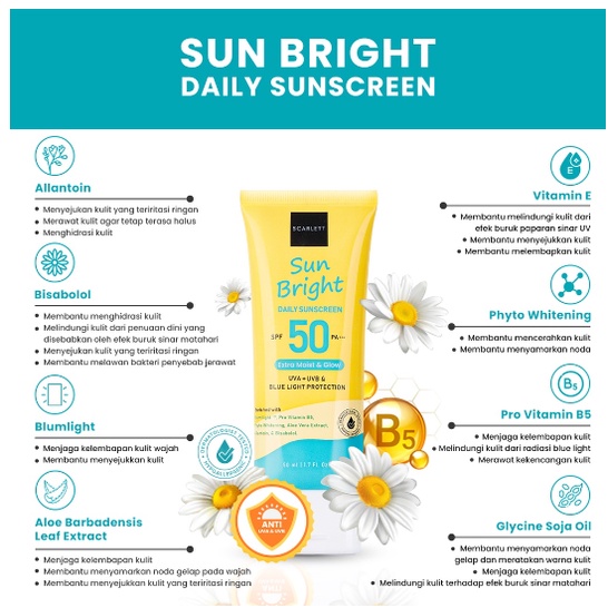 SCARLETT Whitening Sun Bright Daily Sunscreen SPF 50 PA+++