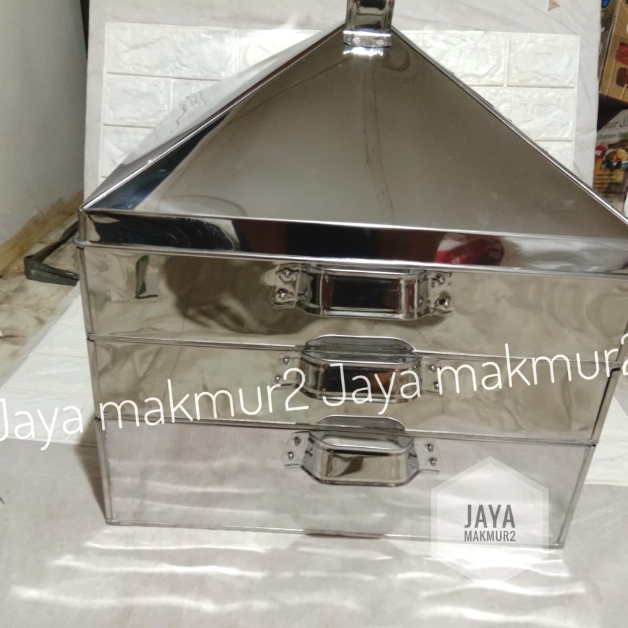 KLAKAT KUKUSAN KOTAK SUSUN 3 UKURAN 45CM / KLAKAT KUKUSAN STAINLESS