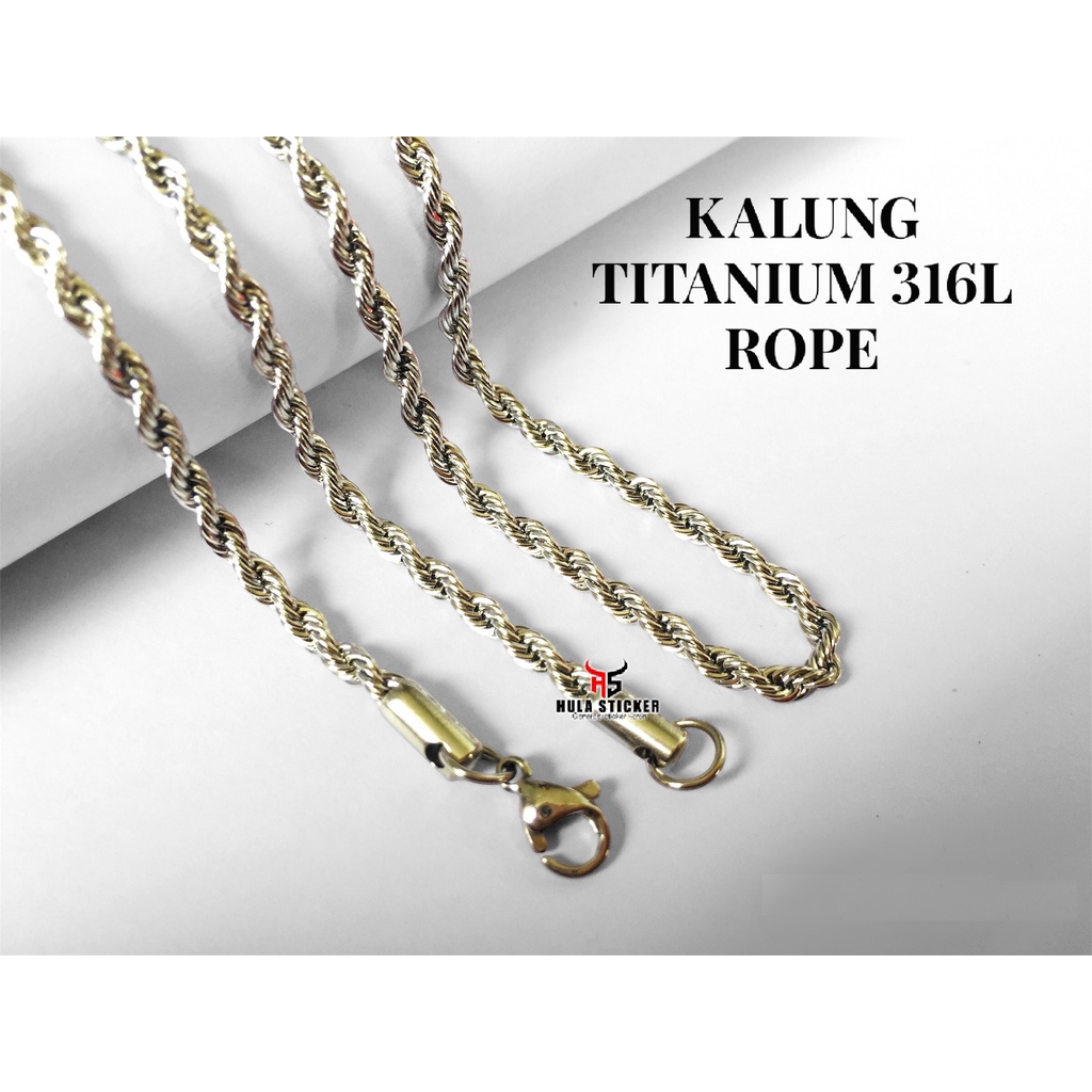 Kalung Rantai MCI Titanium 316L TAMBANG Stainless Premium Chain Anti Karat Pria Wanita