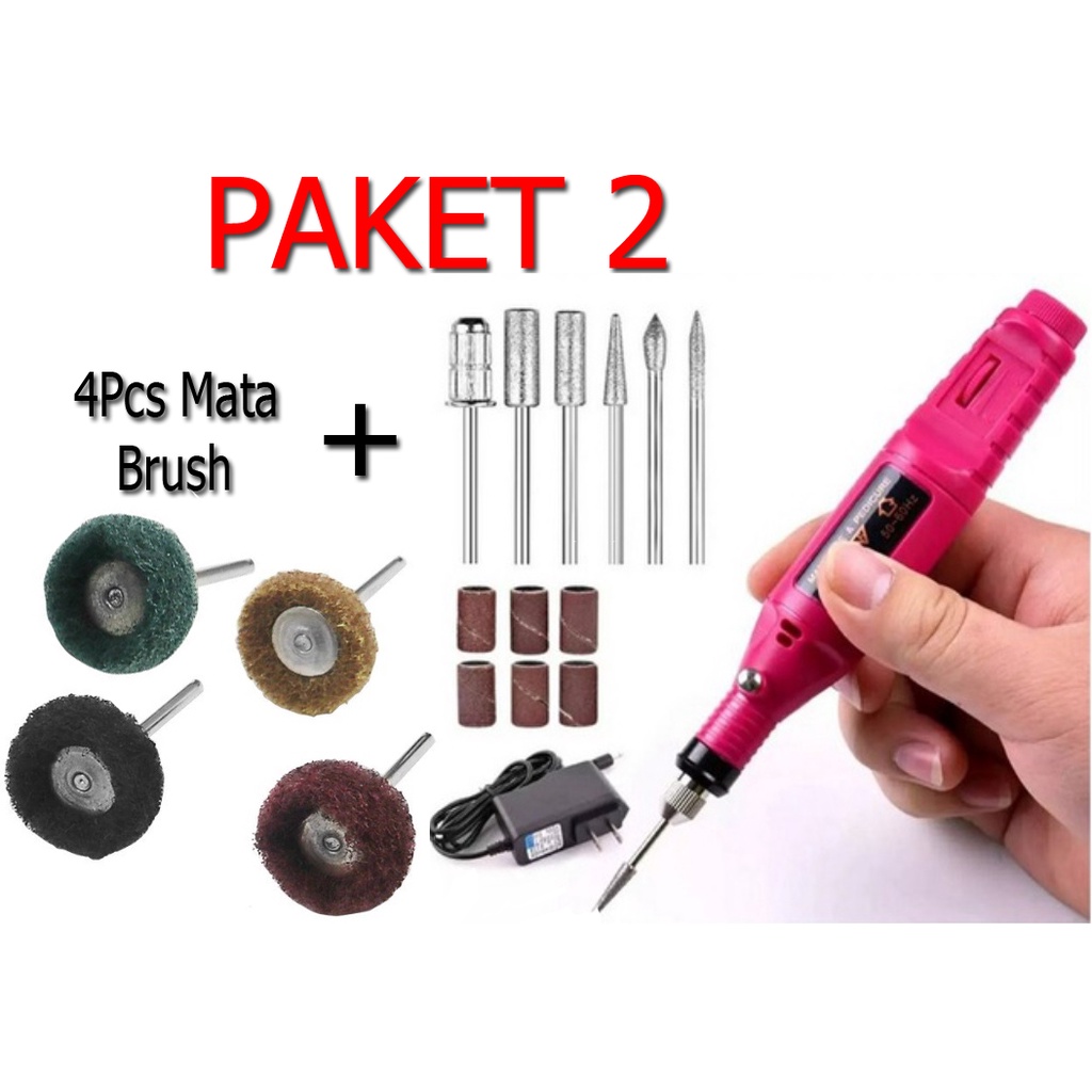 Bor mini Grinder Grafir Potong Kuku Manucure Pedicure Mesin Set