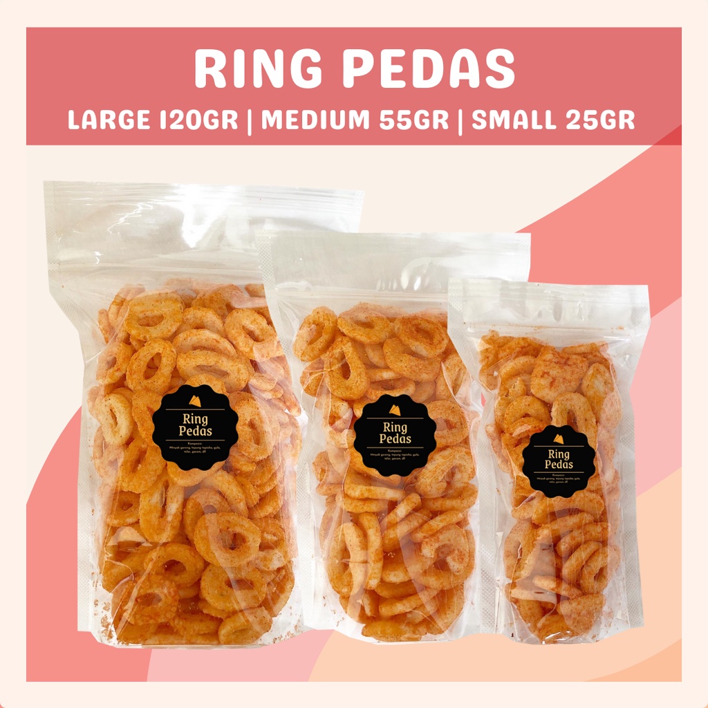 [DELISH SNACKS] Ring Cheese / Pedas (S) / Snack Cemilan / Camilan Keju / Kerupuk Ikan Asin Gurih