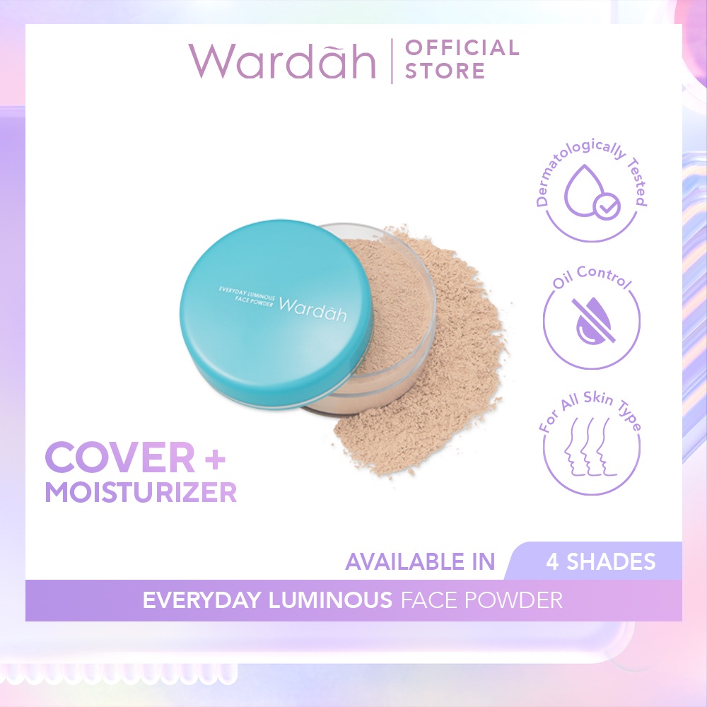 Wardah Everyday Luminous Face Powder 30 g - Bedak Tabur Yang Halus, Natural, Ringan dan Melembabkan - Oil Control, Tahan Lama