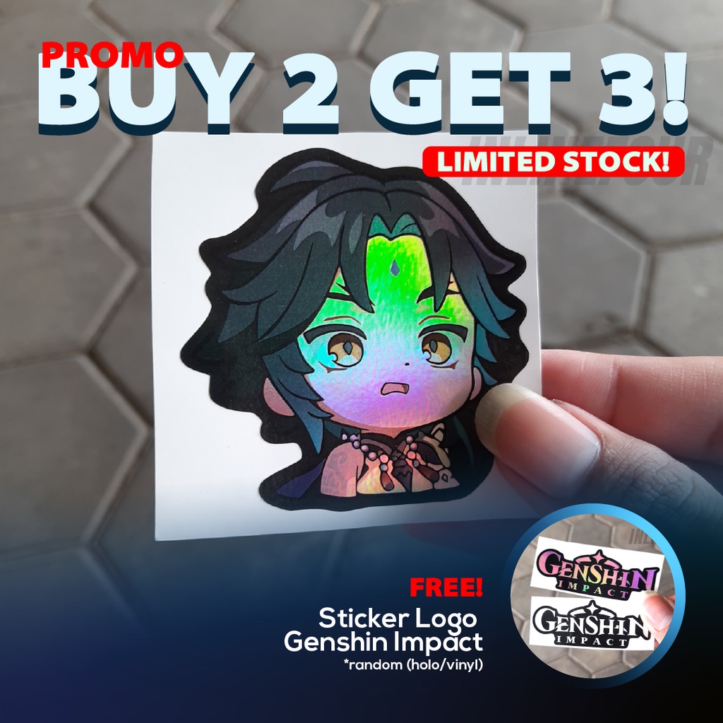 

Sticker Genshin Impact - Xiao - Stiker Anime Hologram Wibu Jepang Untuk Laptop Case Hp Koper Helm Imut Lucu