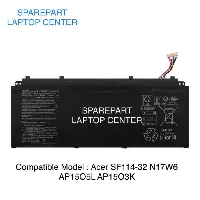 Baterai Acer Aspire S13 SF114-32 N17W6 AP1505L AP15O3K