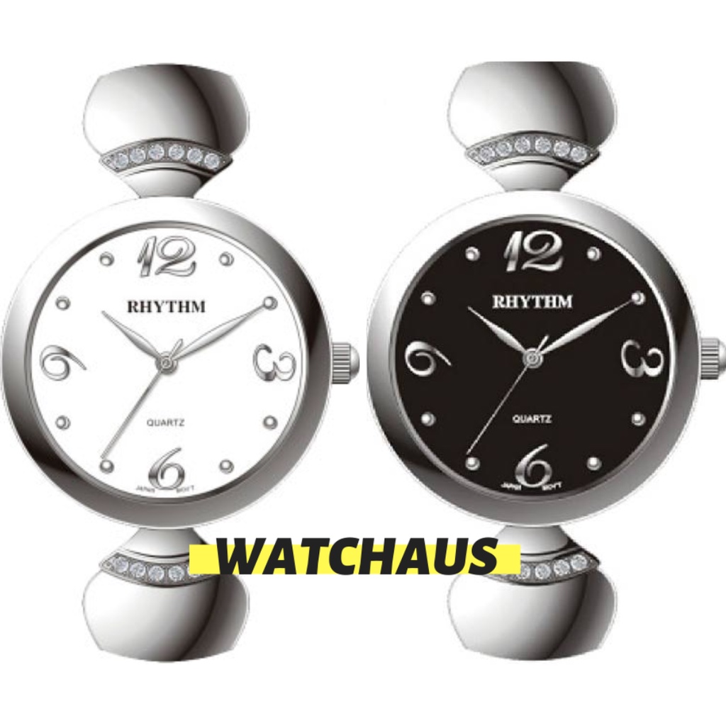 JAM TANGAN WANITA RHYTHM LE1609 S01 LE1609 S02 ANALOG STAINLESS STRAP