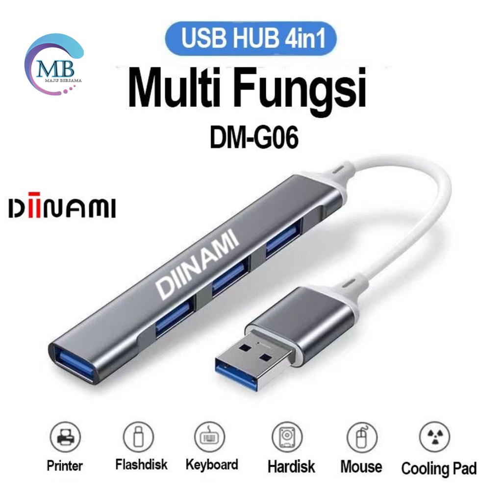 DIINAMI DM- G06 USB Hub 4 Ports USB 3.0 High Speed 5GBPS Original - Garansi Resmi 1 Tahun MB4451