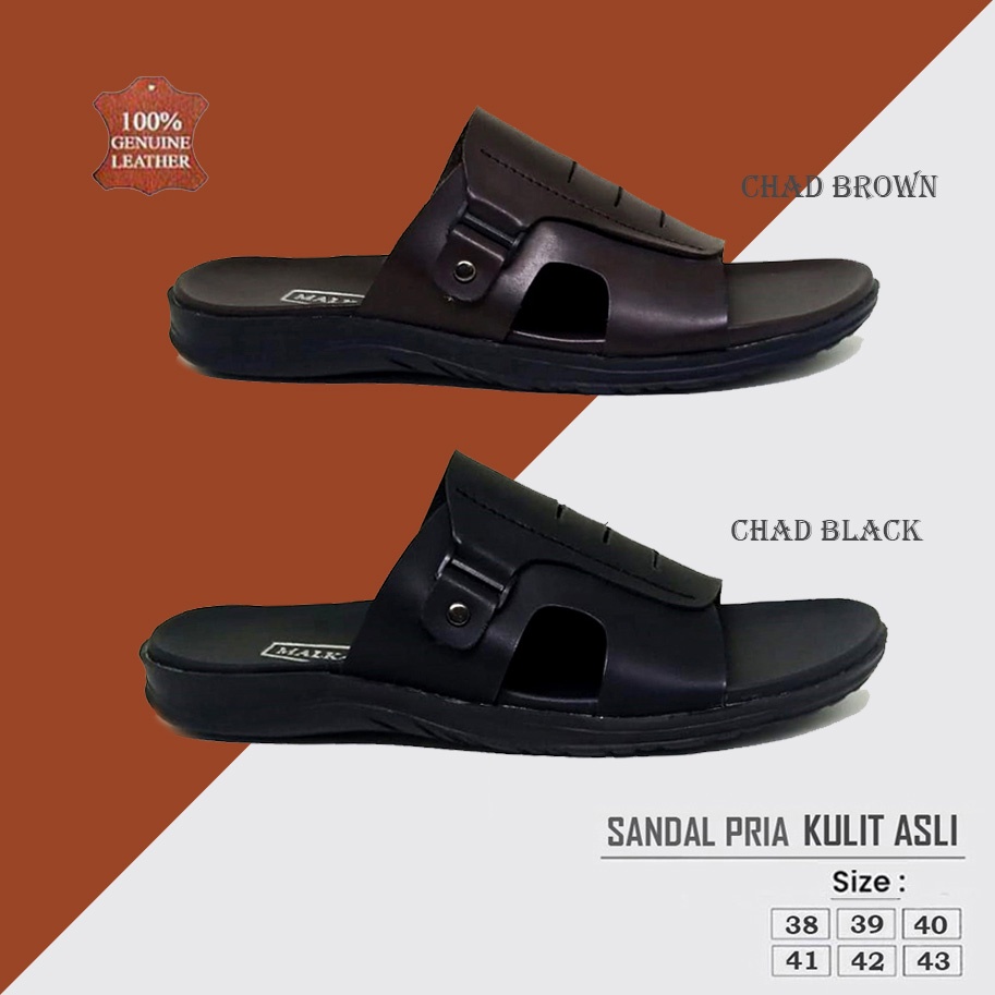 CHADROWN X ZAGIB | Sandal Pria Crown Leather / Sendal Casual Laki Laki Semi Formal