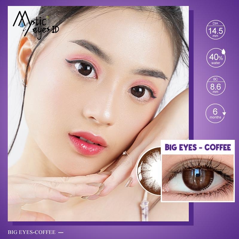 [✅COD] MYSTICEYES SOFTLENS BIG EYES SERIES BLACK COFFEE Lensa Kontak 14.5MM (NORMAL)