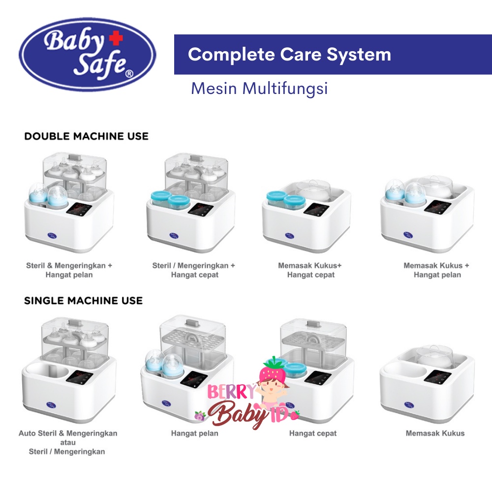 Baby Safe Complete Care System Sterilizer Warmer Pengering Botol Susu Berry Mart