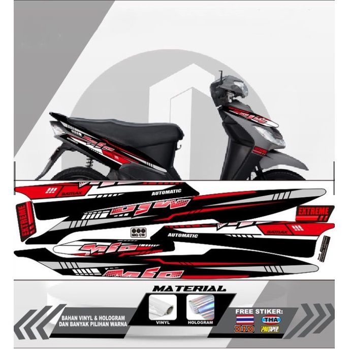 Stiker MIO SPORTY striping MIO SPORTY motor YAMAHA motor sticker variasi MIO SPORTY