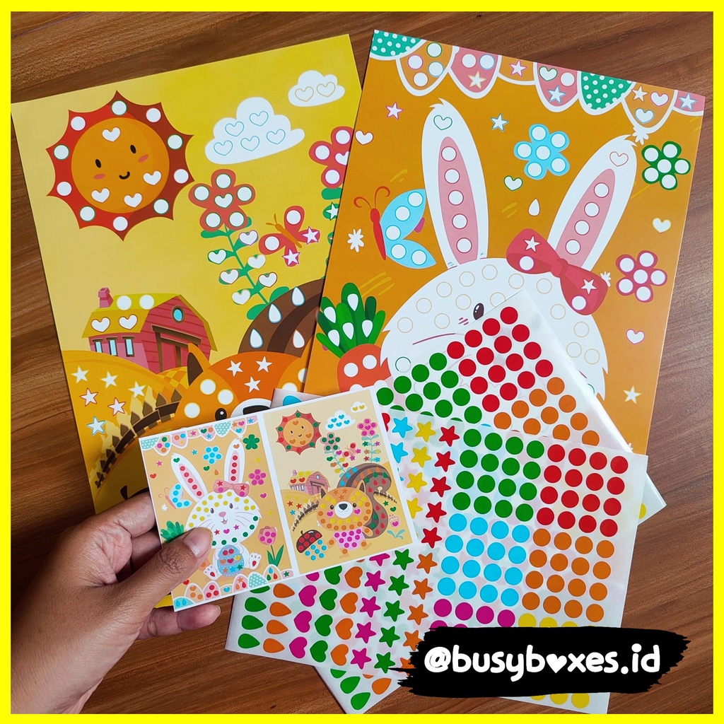 [busyboxes.id] Mainan Edukasi anak 3 tahun aktivitas menempel sticker rainbow seri tupai